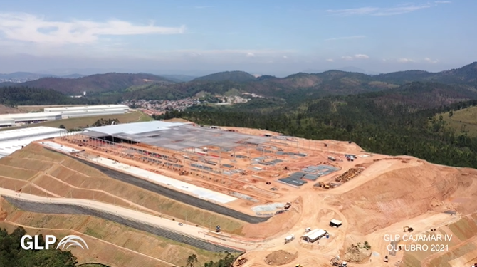imagem das obras do GLP Cajamar IV em Outubro de 2023